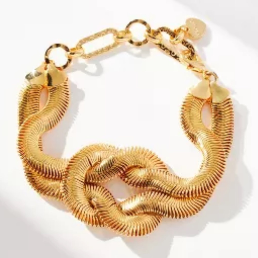 Anthropologie Chunky Knot Bracelet | Gold